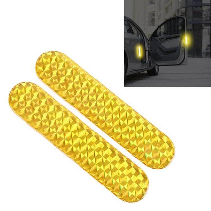 Car Reflective Safety Stickers in Red, Yellow, and Blue for Night Use - yellow PET door edge reflective strips to increase nighttime vehicle visibility