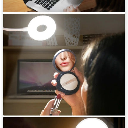 YAGE Clip Lamp for Everyday Home and Office Reading clipped to desk illuminating laptop, makeup mirror and phone video call
