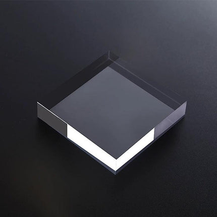 Acrylic Geometric Photo Props for Studio Backgrounds and Ornaments - clear square acrylic geometric prop on dark studio background