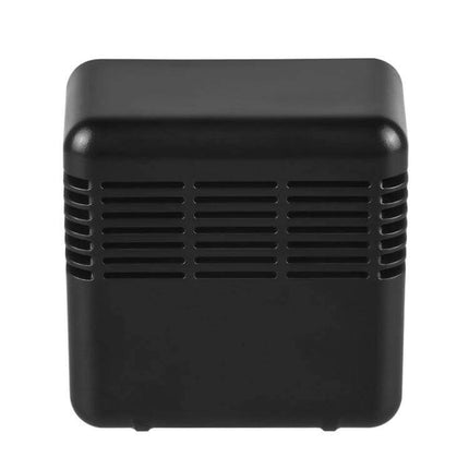 Portable Air Quality Detector for CO2 and Formaldehyde Monitoring compact black sensor with vented grille for home office and bedroom air testing