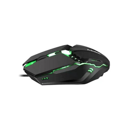 K-Snake M11 Luminous Wired Gaming Mouse for Desktop Use - ergonomic black wired mouse with green luminous accents for gaming and office
