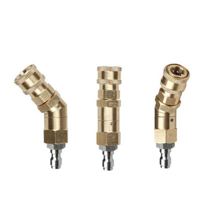 Copper High-Pressure Cleaning Nozzle with 360-Degree Rotation showing three angled copper nozzles for vehicle and patio cleaning
