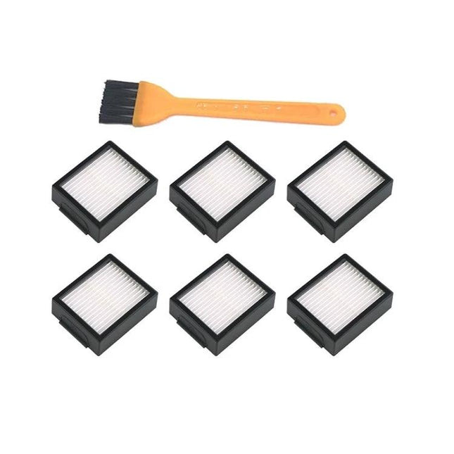 iRobot Compatible Hypa Filter for I7, I7+, E5, and E6 Series - six replacement filters with cleaning brush