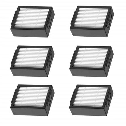 iRobot Compatible Hypa Filter for I7, I7+, E5, and E6 Series replacement set of six rectangular pleated vacuum filters for pet hair and dust