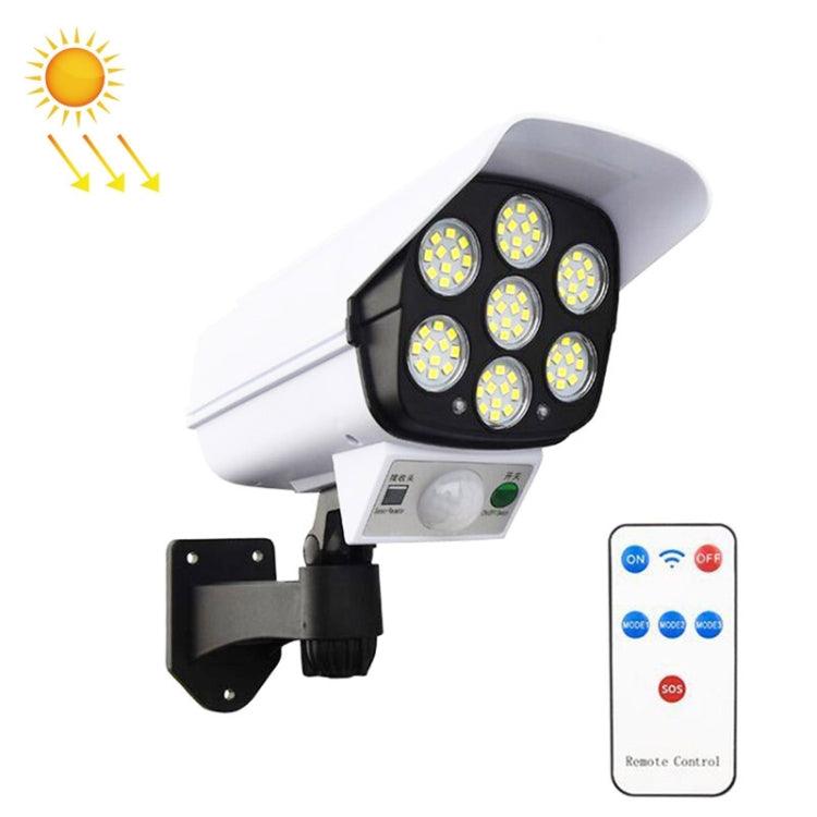 Solar-Powered LED Wall Light with Motion Sensor and Faux Surveillance Camera for Enhanced Security