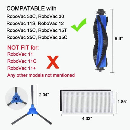 Eufy RoboVac Sweeper Replacement Accessories Kit, 26 Pieces replacement brushes filters and parts compatible with multiple RoboVac models