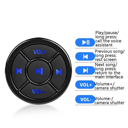 Car Bluetooth Remote Button For Music Playback And Selfies, Silver