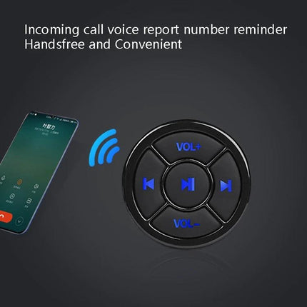 Car Bluetooth Remote Button For Music Playback And Selfies, Silver