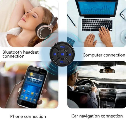Car Bluetooth Remote Button For Music Playback And Selfies, Silver