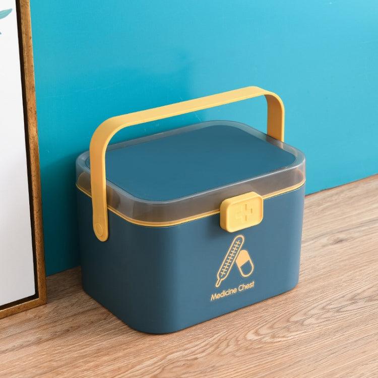 Portable Dual-Layer Medicine Storage Box with Bite-Type Buckle