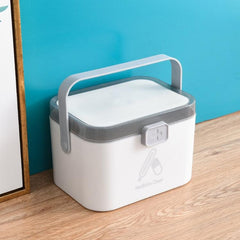 Portable Dual-Layer Medicine Storage Box with Bite-Type Buckle