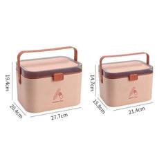 Portable Dual-Layer Medicine Storage Box with Bite-Type Buckle