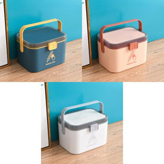 Portable Dual-Layer Medicine Storage Box with Bite-Type Buckle