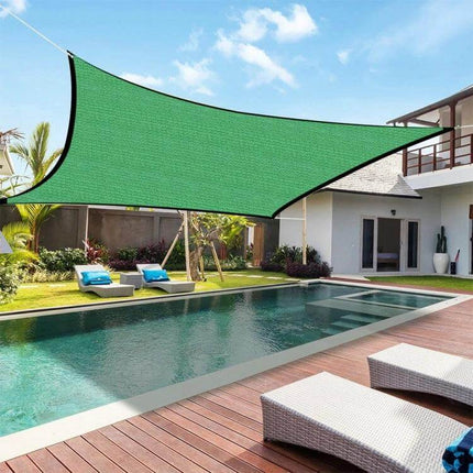Sunshade Net 2x2m for Balcony and Garden Outdoor Shade suspended over pool and patio with aluminum corner buckles