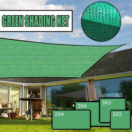 Sunshade Net 2x2m for Balcony and Garden Outdoor Shade - green breathable polyethylene fabric with aluminum corner buckles for patio pergola