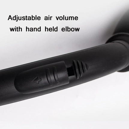 Set of 3 32mm Elbow Handles for Household Vacuum Cleaners - close-up of adjustable air volume hand-held elbow connector on black vacuum handle