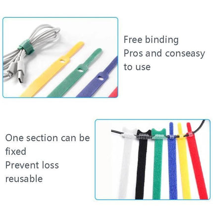 60 Pack T Shaped Cable Organizer Belts Nylon Winder Buckles 15 20 30 cm - colorful reusable nylon cable ties for earphones USB and network cords
