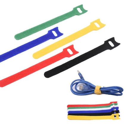 60 Pack T Shaped Cable Organizer Belts Nylon Winder Buckles 15 20 30 cm - colorful nylon hook and loop cable ties for USB earphones cords