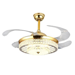 Elegant LED Chandelier with Invisible Fan Blades and Remote Control for Living Room and Bedroom