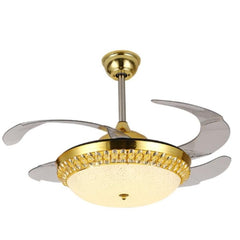 Elegant LED Chandelier with Invisible Fan Blades and Remote Control for Living Room and Bedroom