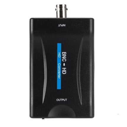 BNC to HDMI Audio and Video Converter for Monitoring Displays compact black BNC-to-HDMI converter for CCTV and analog video integration