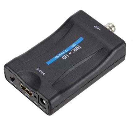 BNC to HDMI Audio and Video Converter for Monitoring Displays - black compact BNC to HDMI converter for CCTV to HDMI monitoring
