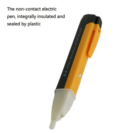 Non-Contact Safety Electric Pen with Built-In LED Light - yellow non-contact voltage tester pen with insulated tip and pocket clip