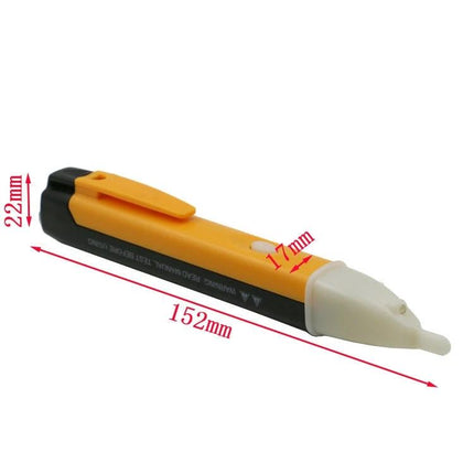 Non-Contact Safety Electric Pen with Built-In LED Light - yellow non-contact voltage tester with clip and LED, 152mm length