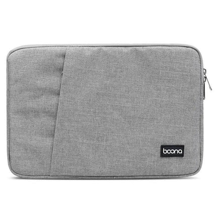 Baona Protective Laptop Sleeve for 11 to 15.6 Inch Devices — grey Oxford cloth sleeve with zipper pocket, slim protective case for travel and daily commute