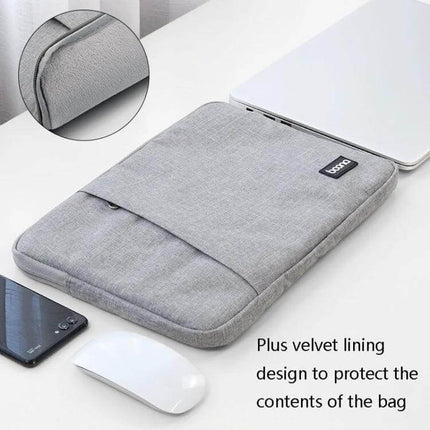 Baona Protective Laptop Sleeve for 11 to 15.6 Inch Devices in gray Oxford cloth with velvet lining, slim padded sleeve for travel and daily commutes