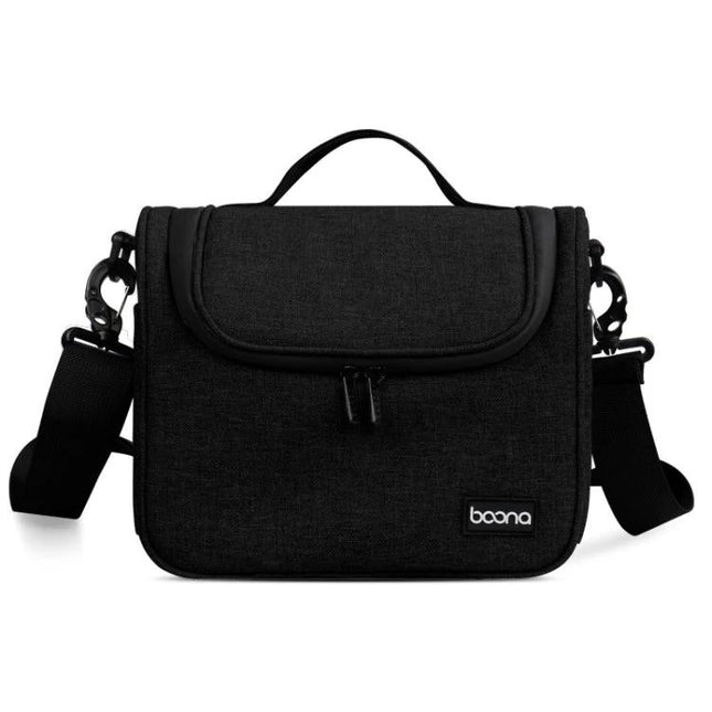 Baona Digital SLR Camera Lens Storage Shoulder Bag in black, padded shoulder bag for lenses and accessories, weather-resistant travel protection