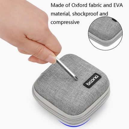 Essential Oxford EVA box for daily tech organization on the go - gray shockproof Oxford cloth case protecting cables and chargers