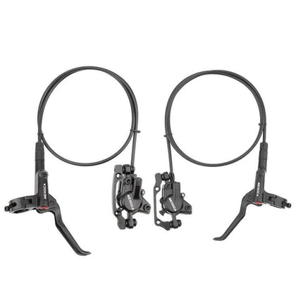 Bicycle Hydraulic Disc Brake Set For Mountain Bikes - black aluminum front and rear hydraulic brake levers and calipers for 22.2mm handlebars