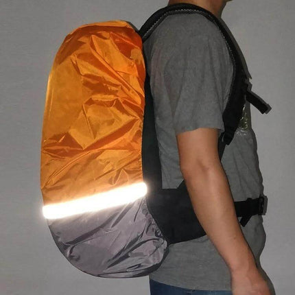 Luminous Backpack Rain Cover for Outdoor Activities, Multiple Sizes on cyclist with waterproof cover and reflective strip