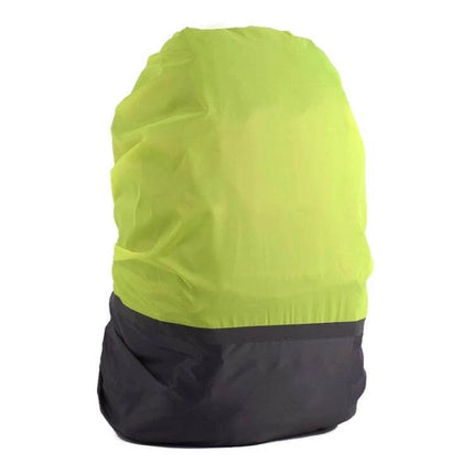 Luminous Backpack Rain Cover for Outdoor Activities, Multiple Sizes - Waterproof neon yellow cover with reflective strip for cycling hiking camping