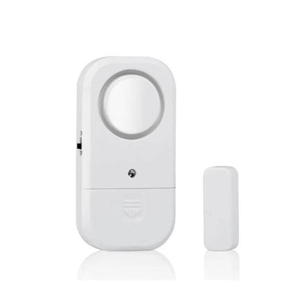 Wireless Magnetic Alarm for Home Door and Window Security - compact white wireless door and window magnetic alarm sensor set