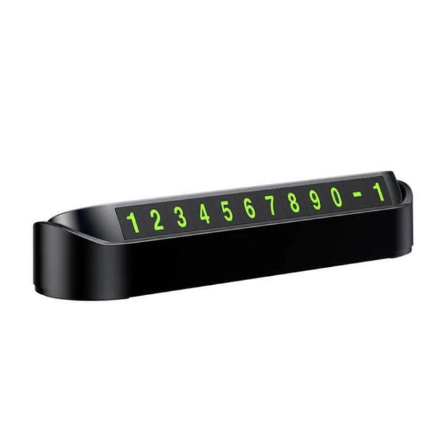 Parking Number Card Nightlight For Easy Night Parking At Home - black magnetic luminous parking number display with green digits