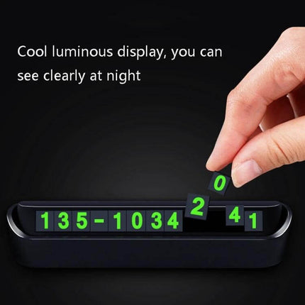 Parking Number Card Nightlight For Easy Night Parking At Home - luminous removable magnetic number plate with green digits in black holder