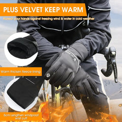 Winter Fleece Ski Gloves with Non-Slip Silicone Grip for Cycling and Outdoor Activities