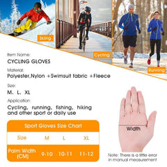 Winter Fleece Ski Gloves with Non-Slip Silicone Grip for Cycling and Outdoor Activities