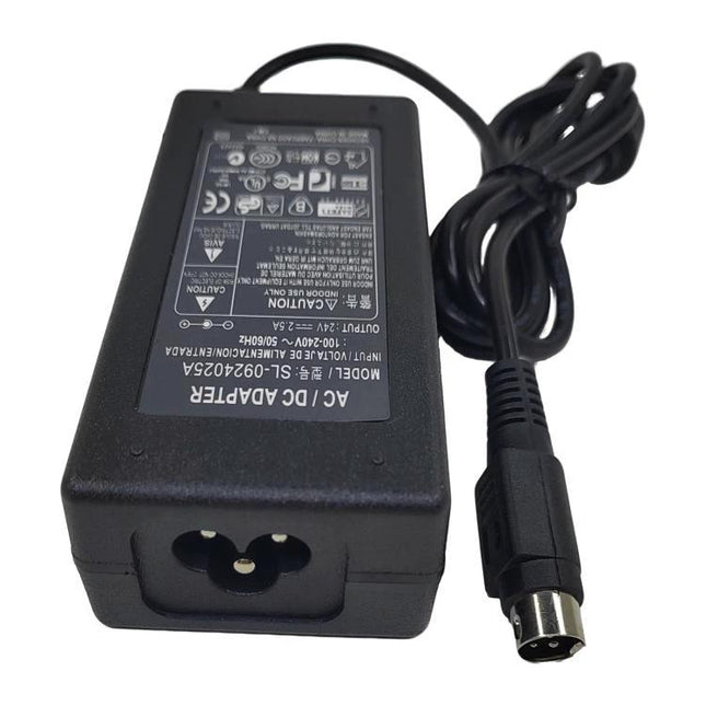 Power Supply Adapter for Thermal and Barcode Printers, US Plug - 24V DC adapter with cord for retail ticket and barcode printers