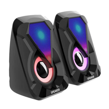 USB Wired Desktop Speaker For PC And Gaming, Compact Stereo Sound compact RGB desktop speakers USB plug-and-play
