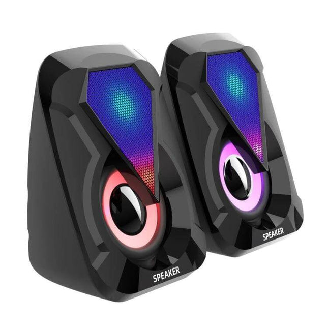 USB Wired Desktop Speaker For PC And Gaming, Compact Stereo Sound compact RGB desktop speakers USB plug-and-play