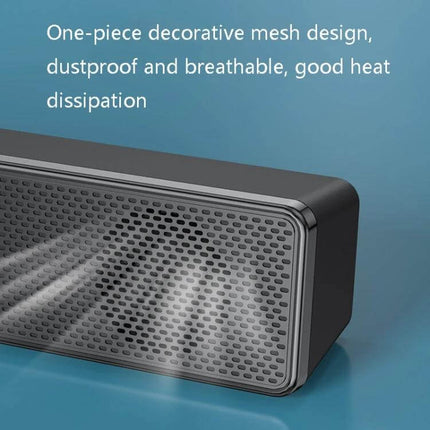 LeerFel Computer Speaker Bluetooth USB Powered Desktop showing one-piece decorative mesh design dustproof breathable