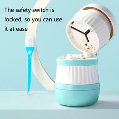 Pill Crusher and Cutter with Safety Lock and Dual Compartment Storage