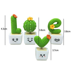 Charming Mini Cactus Resin Car Decorations