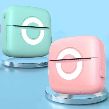Portable Mini Printer for Student Notes, Photos, and Memos — pastel pink and mint inkless thermal portable mini printer for photos, notes, and memos