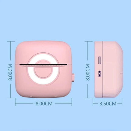 Portable Mini Printer for Student Notes, Photos, and Memos - compact pink inkless thermal printer 8x8x3.5cm for notes, photos, memos
