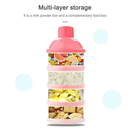 Portable Milk Powder Dispenser For Baby With Four Compartments