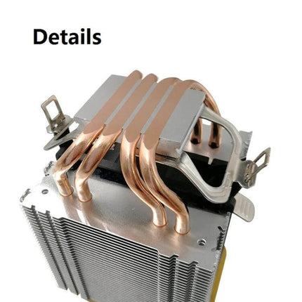 Cool Storm Dual-Tower CPU Air Cooler for Intel and AMD Systems - copper heatpipes and dual-tower aluminum fins close-up